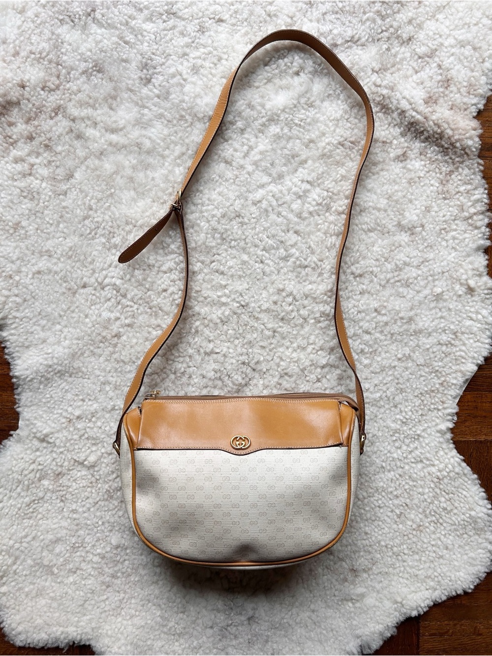 GUCCI Ophidia GG Supreme Coated Canvas & Trim Leather Cross Body Shoulder Bag